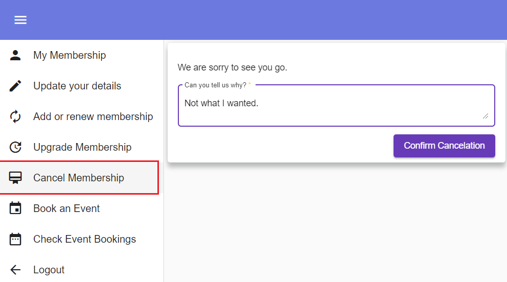CancelMembershipPage