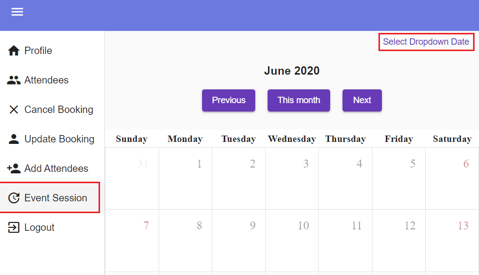 EventSessionCalender