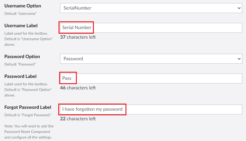 LabelsCredentialSettings