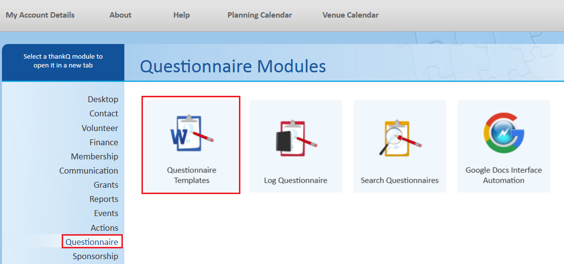 OpenQuestionnaireTemplates