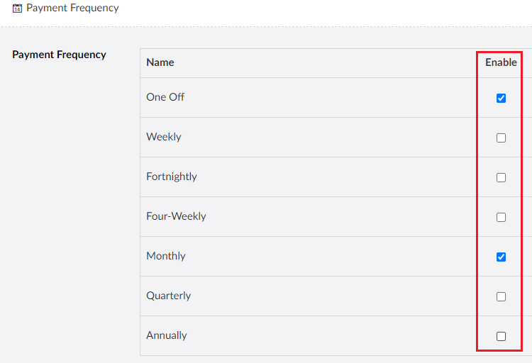 PaymentFrequencyTickboxes