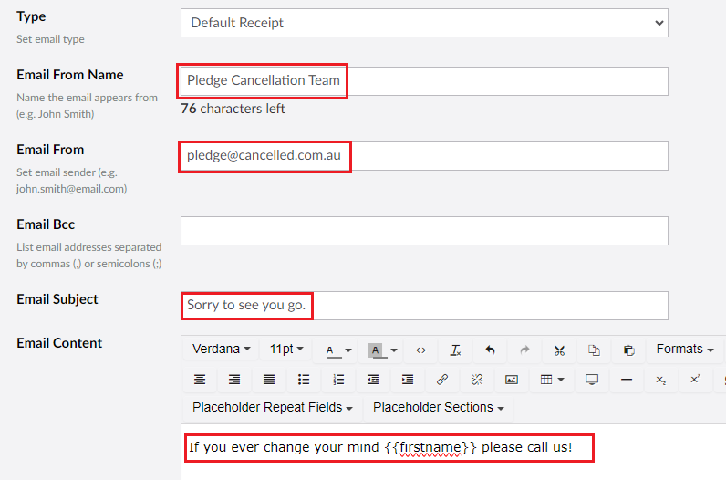 PledgeCancelEmailConfig