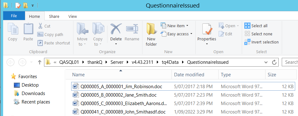 QuestionnaireIssuedDocuments