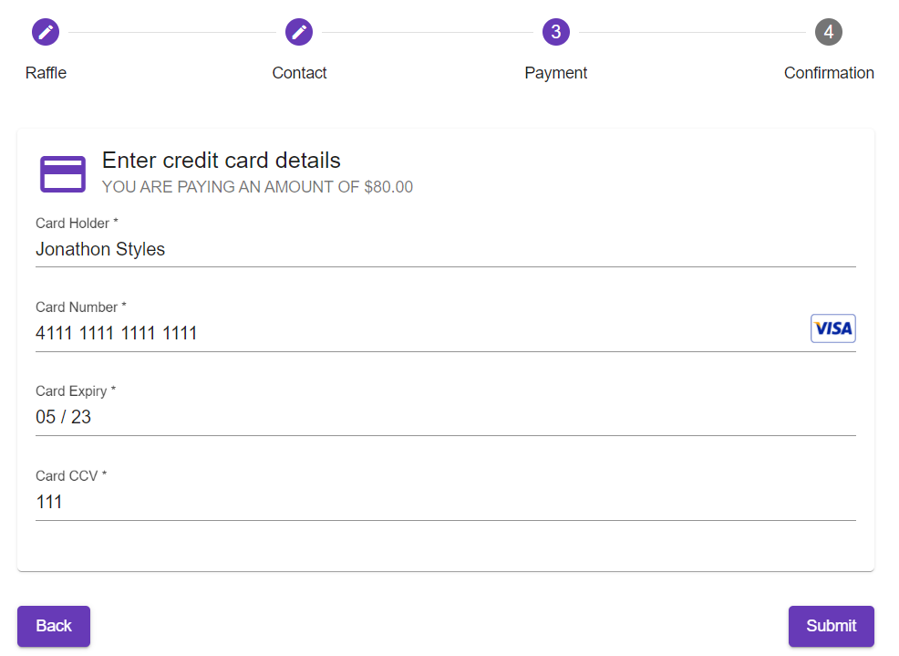 RaffleCreditCardPayment