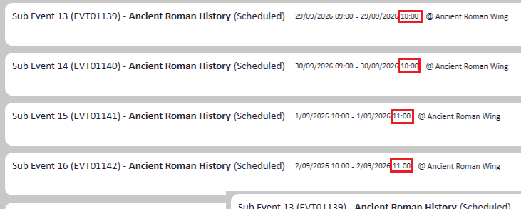 SubEventsDifferentTimes